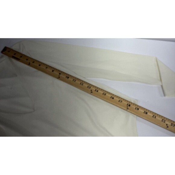 House of Harlow 1960 Bodysuit Medium Ivory Ribbed Diamond V-Neck Timeless Style - Picture 12 of 14